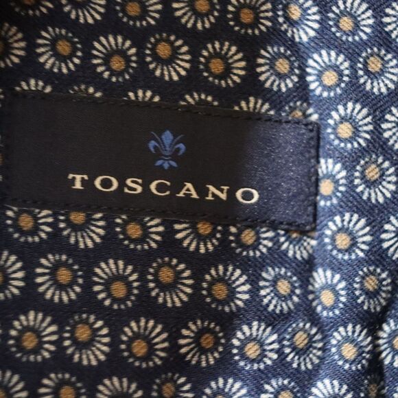 Toscano Men's LG Floral Print Short Sleeve Cotton Camp Shirt Resort Wear - Picture 6 of 8